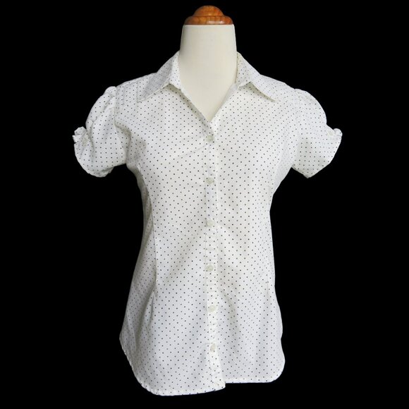 Polka Dot Short Sleeve Blouse - Picture 1 of 10